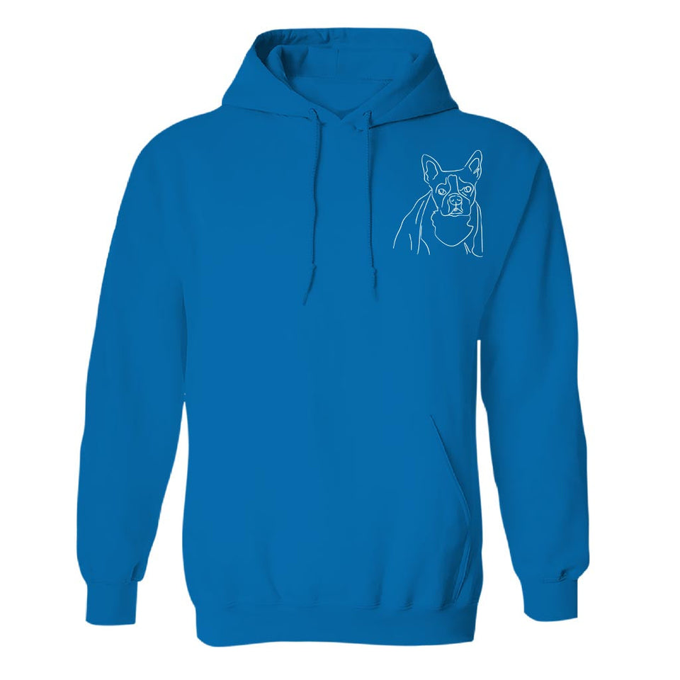 Custom Line Art - Personalized Dog Embroidered Hoodie