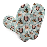 Any Photo Upload On Plaid Pattern With Many Background Color - Personalized Cat Socks