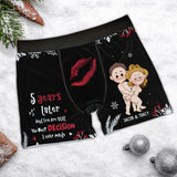 The Best Decision - Personalized Couple Men Boxer Briefs