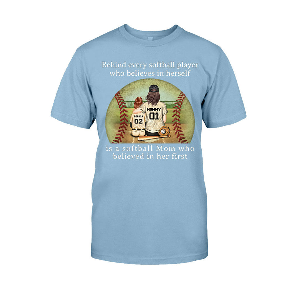 Softball Mom Believe - Personalized Softball T-shirt & Hoodie