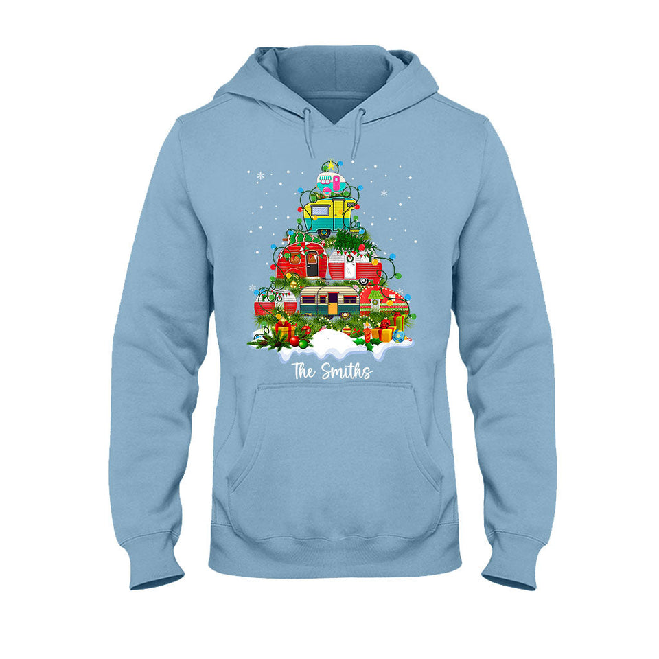 Happy Camper Merry Christmas - Personalized Camping T-shirt And Hoodie