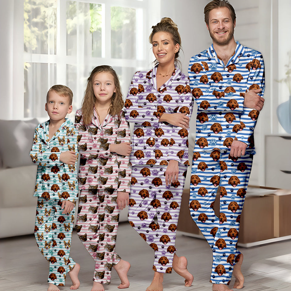 Dog Mom Vibes - Personalized Dog Button Down Pajamas