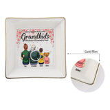 Side By Side - Gift for grandma, grandpa - Personalized Jewelry Dish
