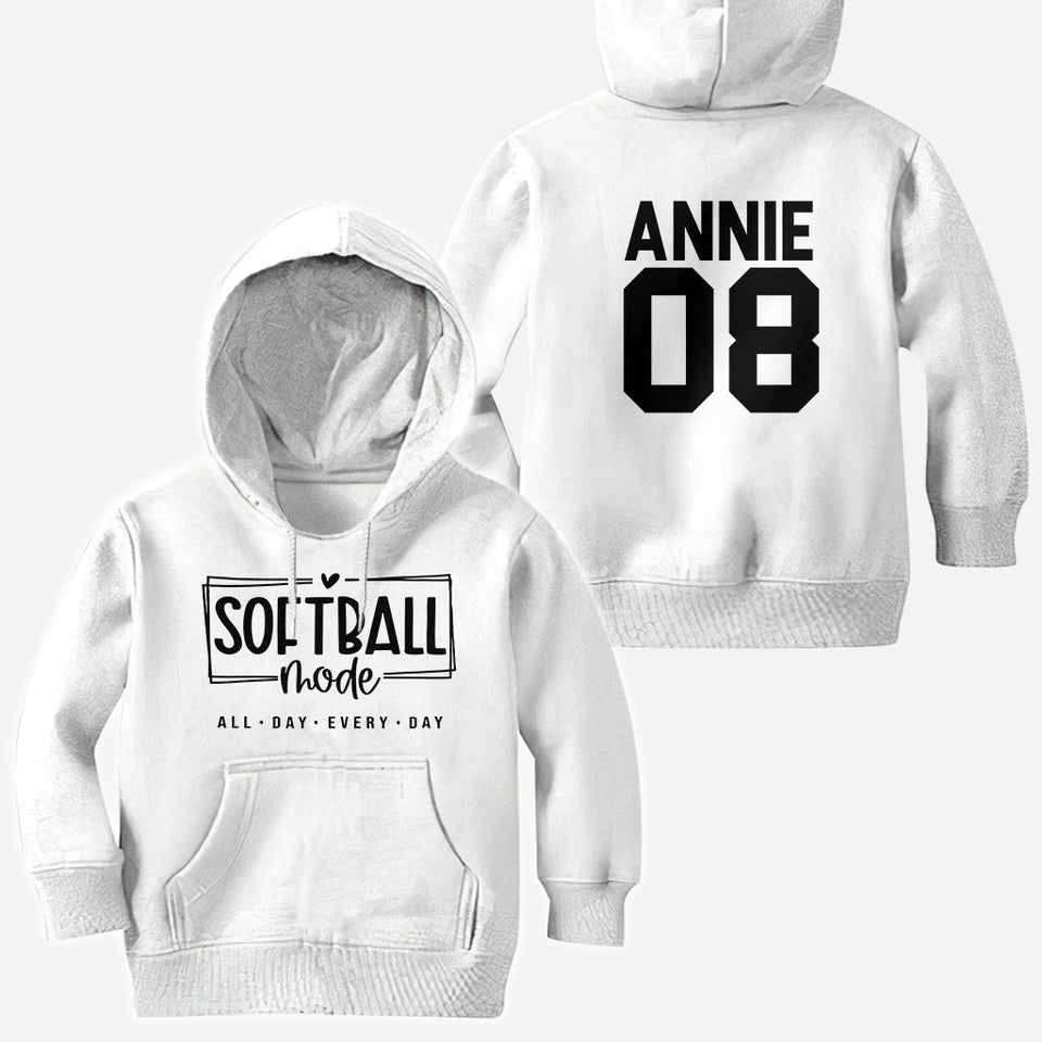 Sofball Mode All Day - Personalized Softball All Over Shirt