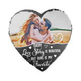 Every Love Story Is Beautiful - Personalized Couple Heart Shaped Stone