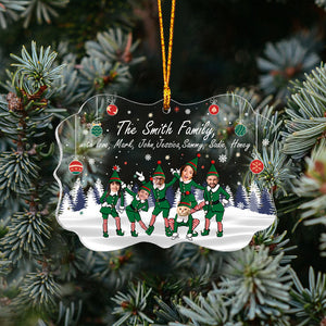 Merry Christmas - Personalized Family Transparent Ornament