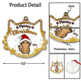Meowy Christmas - Personalized Cat Layers Mix Ornament