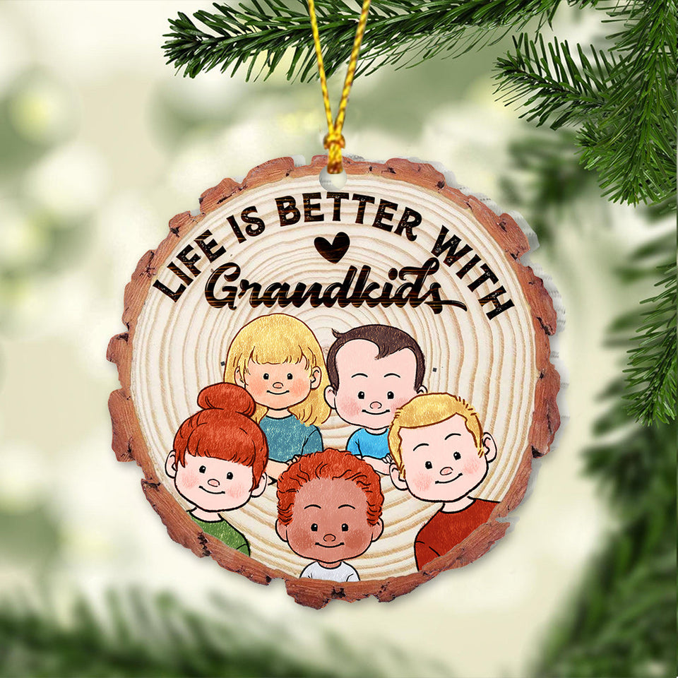 Life Is Better With Grandkids - Gift for grandma, grandpa - Personalized Ornament