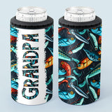 Reel Cool Dad - Fishing gift for dad, grandpa, him, husband - Personalized Can Cooler