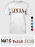 Custom Name - Personalized Aunt Embroidered T-shirt