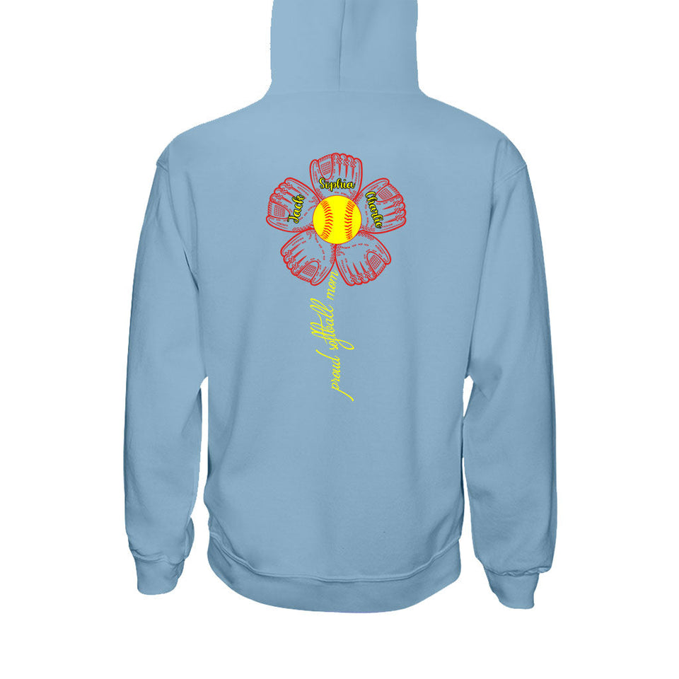 Proud Softball Mom Grandma Aunt - Personalized Softball T-shirt and Hoodie