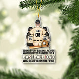 Behind Every Baseball Player - Personalized Baseball Transparent Ornament