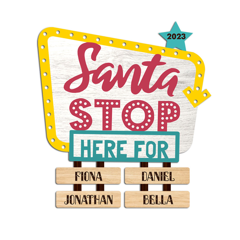 Santa Stop Here For - Personalized Grandma Decal Die Cut