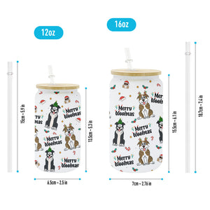 Funny Dogs Cats Merry Woofmas Meowy Catmas - Gift for dog lovers, cat lover - Personalized Can Glass