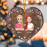 Sisters Connected By Heart - Personalized Sister Ornament
