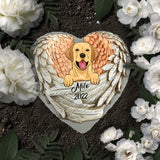 Paw Prints On My Heart - Personalized Dog Heart Shaped Stone