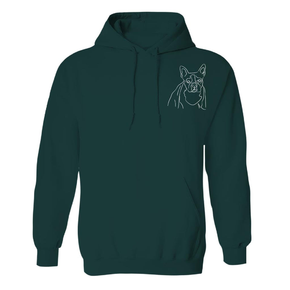 Custom Line Art - Personalized Dog Embroidered Hoodie