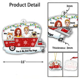 You & Me And The Dogs - Personalized Camping Transparent Ornament