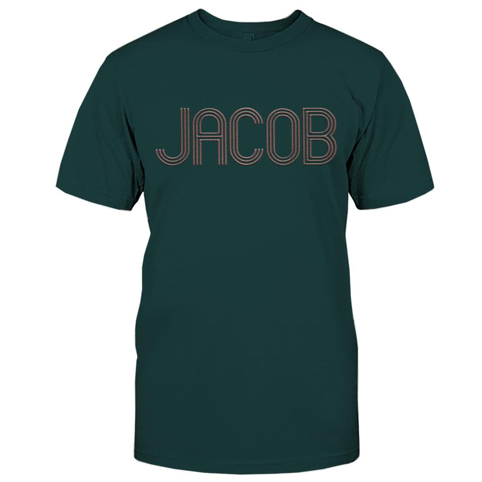 Custom Name - Personalized Couple Embroidered T-shirt