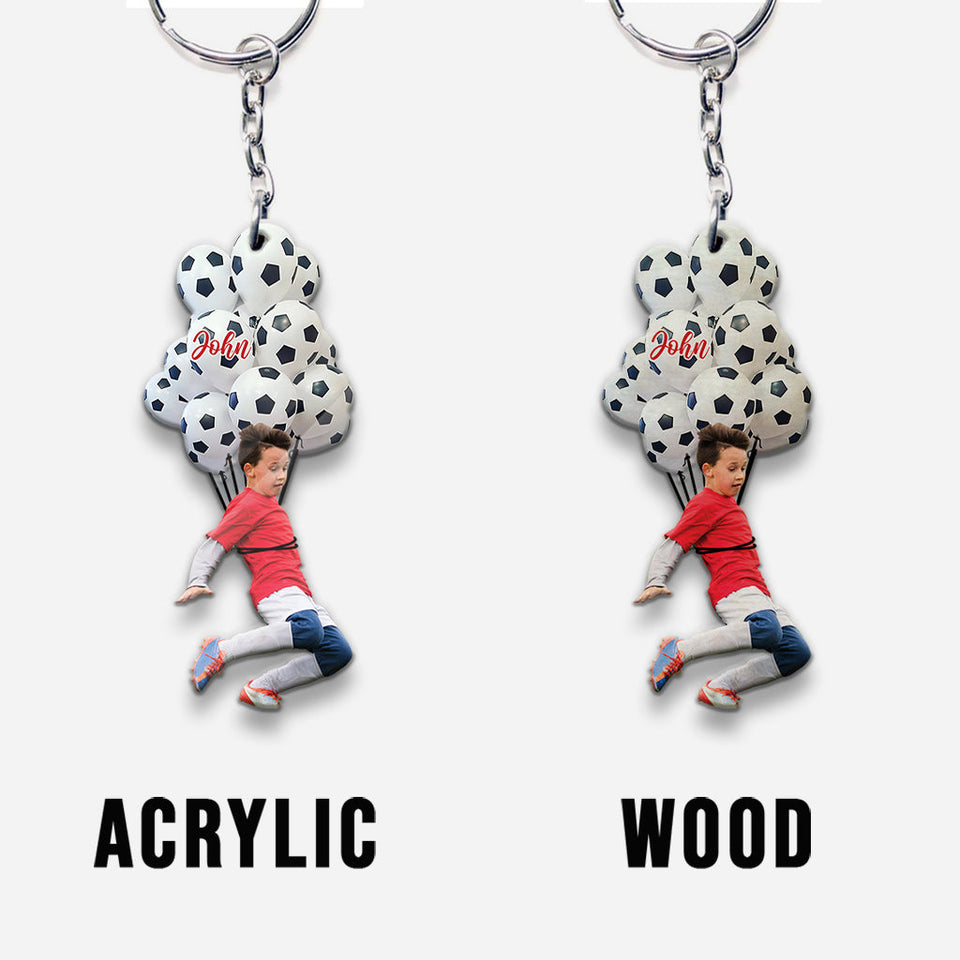 Happy Football Player - Personalized Football Keychain