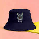Custom 2D Photo - Personalized Cat Embroidered Bucket Hat