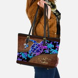 Salty Lil' Beach - Personalized Turtle Leather Bag