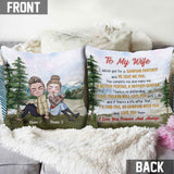 I Asked God For A Camping Partner - Personalized Couple Camping Throw Pillow
