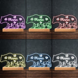 Mama Bear - Gift for mom, dad, grandma, grandpa - Personalized Shaped Plaque Light Base