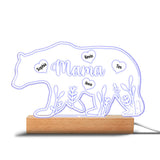 Mama Bear - Gift for mom, dad, grandma, grandpa - Personalized Shaped Plaque Light Base