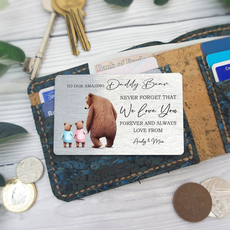 Dada Bear - Personalized Father's Day Father Wallet Insert Card