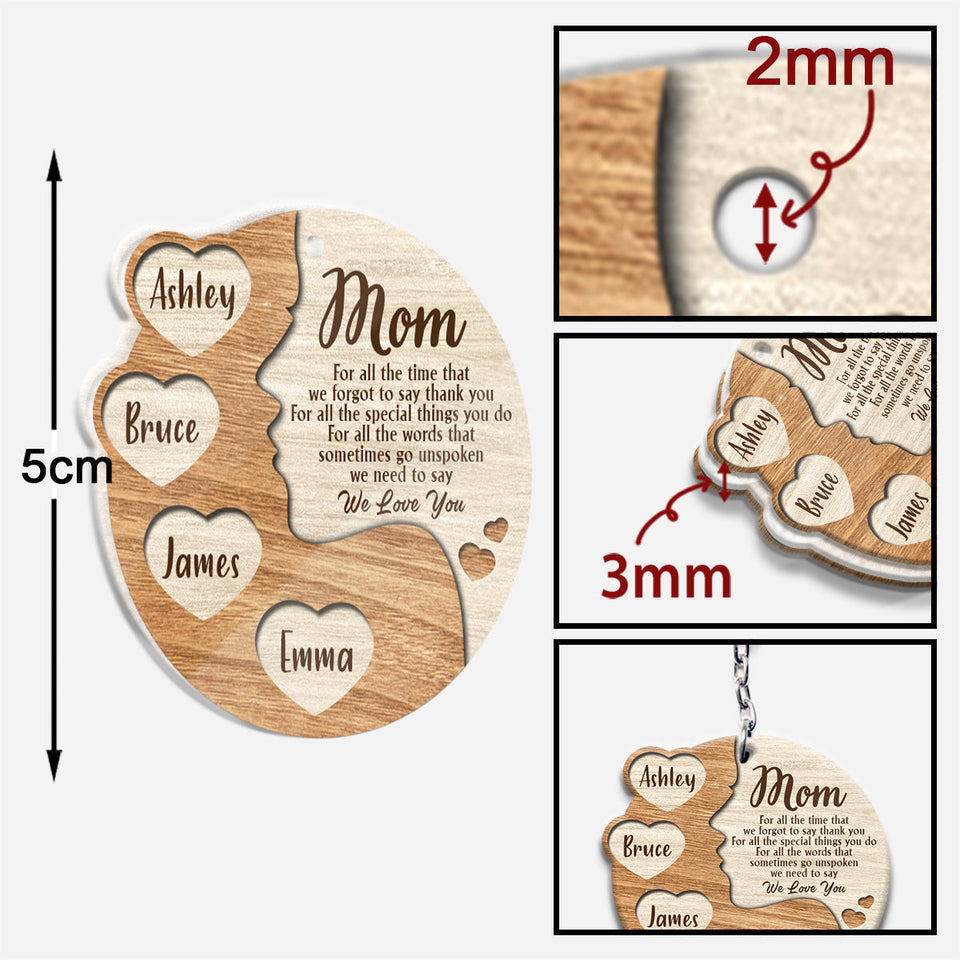 For All The Time - Personalized Mother's Day Mother Keychain (Printed On Both Sides)