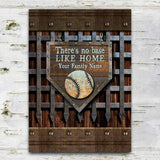 There's No Base Like Home - Baseball Personalized Rectangle Metal Sign