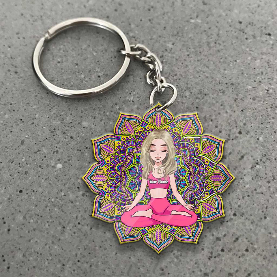 Yoga - Personalized Keychain (Printed On Both Sides)