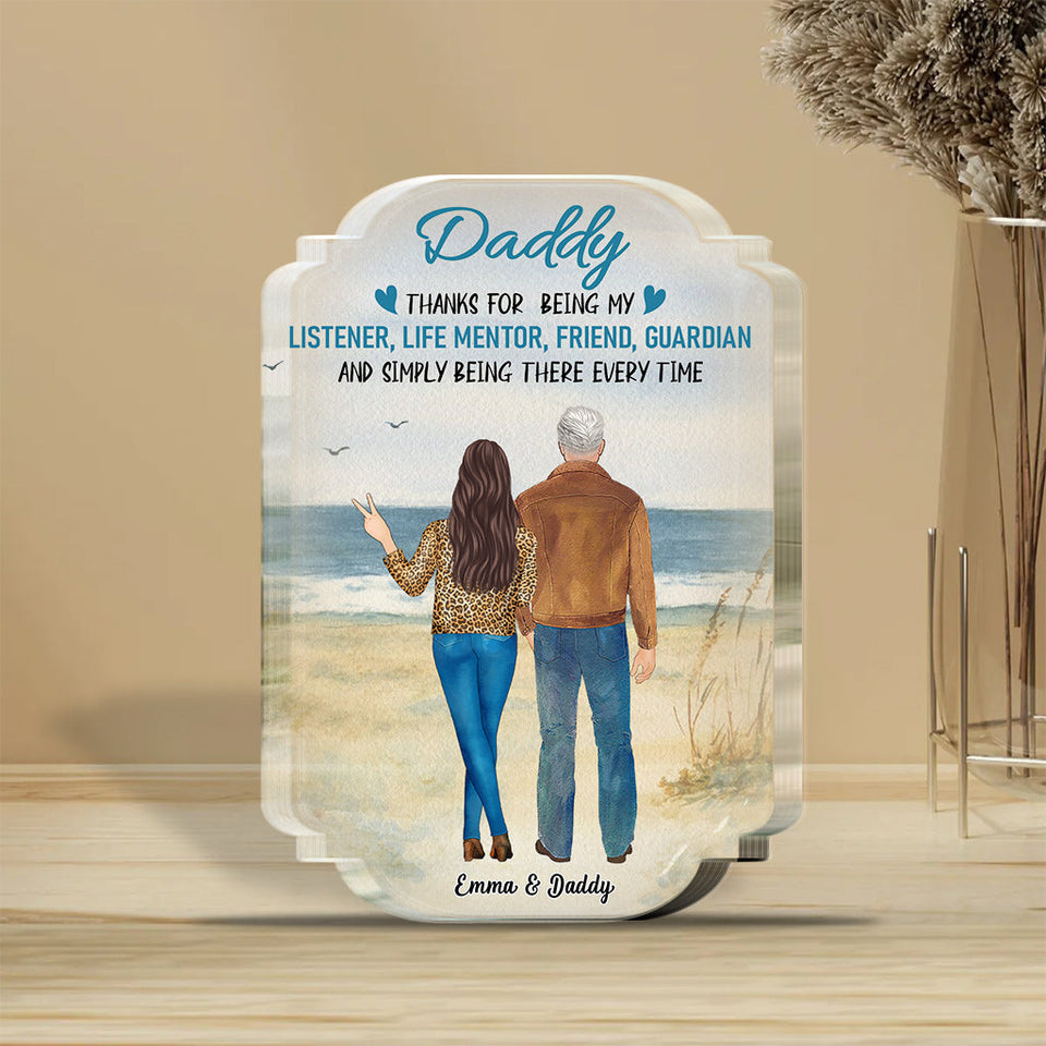 Father And Daughter - Personalized Father Custom Shaped Acrylic Plaque