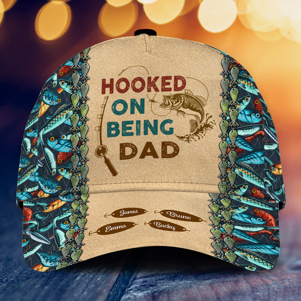 Hooked On Being Daddy - Personalized Fishing Classic Cap