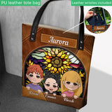 You Are My Sunshine Sunflower Stained Glass - Personalized Mother Tote Bag