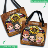 You Are My Sunshine Sunflower Stained Glass - Personalized Mother Tote Bag