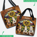 You Are My Sunshine Sunflower Stained Glass - Personalized Horse Tote Bag
