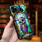 Cute Owl Stained Glass - Personalized Owl Phone case