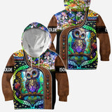 Cute Owl Stained Glass - Personalized Owl All Over Shirt
