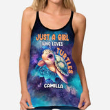 Cute Sea Turtle - Personalized Turtle Cross Tank Top