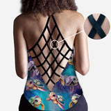 Cute Sea Turtle - Personalized Turtle Cross Tank Top