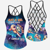 Cute Sea Turtle - Personalized Turtle Cross Tank Top