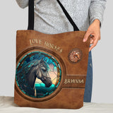 Country Girls Horse Stained Glass - Personalized Horse Tote Bag