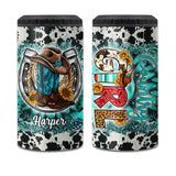 Country Girl Sunflower Turquoise Blue - Personalized Horse Can Cooler
