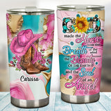 Country Girl Sunflower Turquoise Blue - Personalized Horse Tumbler