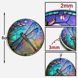 Stained Glass Dragonfly - Personalized Dragonfly Keychain (Printed On Both Sides)