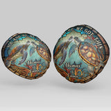 Stained Glass Couple Turtle - Personalized Turtle Shaped Pillow