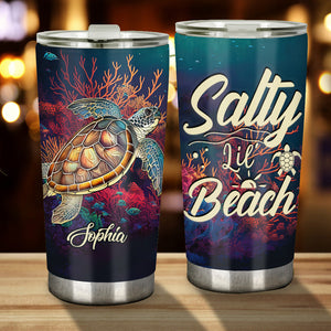 Stained Glass Turtle - Personalized Turtle Tumbler