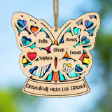 Grandma Mom Heart Butterfly - Personalized Grandma Suncatcher